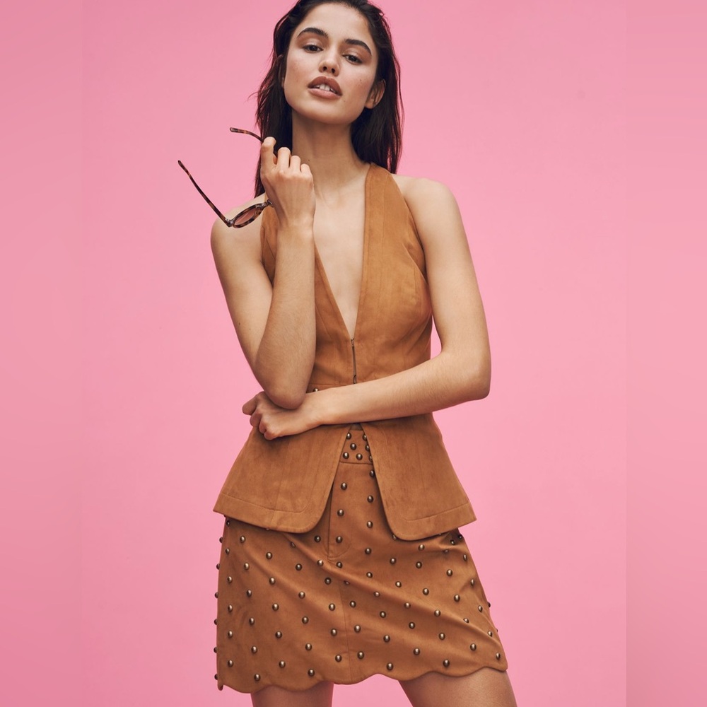 NWT Mare Mare for Anthropologie Faux Leather Mini Skirt Size M